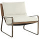 Zancor Antique Brass / Geralt Linen / Tan Leather Lounge Chair